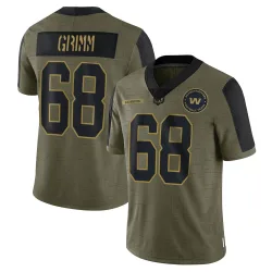 Washington Commanders Youth Limited Olive 2021 Salute To Service Jersey (68 Russ Grimm)