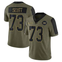 Washington Commanders Youth Limited Olive 2021 Salute To Service Jersey (73 Trent Scott)