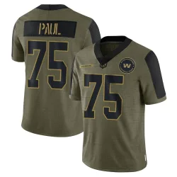 Washington Commanders Youth Limited Olive 2021 Salute To Service Jersey (75 Chris Paul)