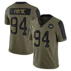 Washington Commanders Youth Limited Olive 2021 Salute To Service Jersey (94 Daron Payne)