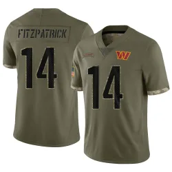 Washington Commanders Youth Limited Olive 2022 Salute To Service Jersey (14 Ryan Fitzpatrick)