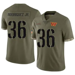 Washington Commanders Youth Limited Olive 2022 Salute To Service Jersey (36 Chris Rodriguez Jr.)