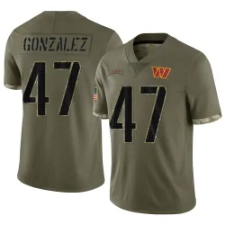 Washington Commanders Youth Limited Olive 2022 Salute To Service Jersey (47 Zane Gonzalez)