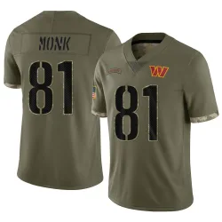 Washington Commanders Youth Limited Olive 2022 Salute To Service Jersey (81 Art Monk)